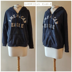 American Eagle | Classic Navy Blue Zip Up Hoodie